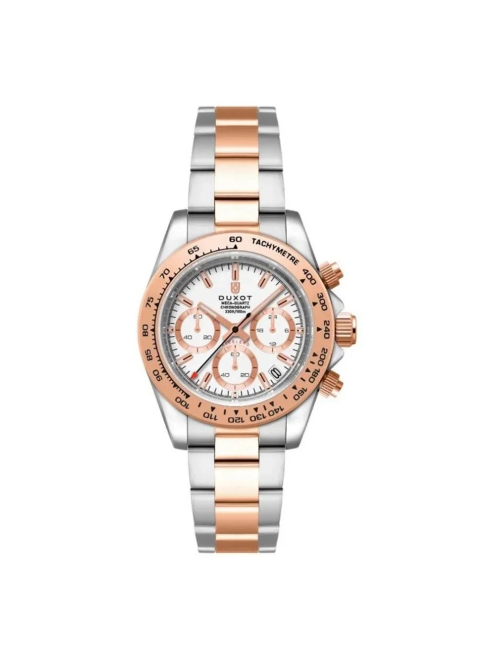 NWT Duxot Accelero Chronograph Tachymeter White Dial Men's Watch